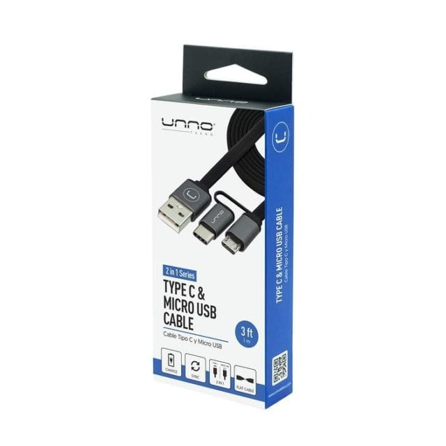 Cable 2 en 1 tipo C y micro USB | 1 M